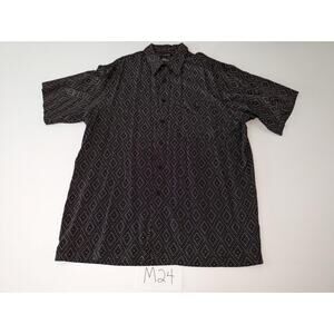 Mark Edwards Casual Shirt Size Large Black White Geometric - 0223M24